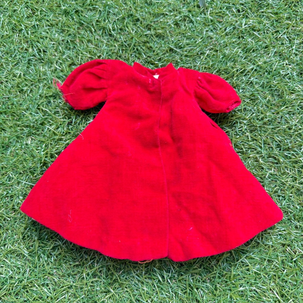 Vintage Barbie Red Velvet Doll Dress Mattel Clothing Toy Outfit